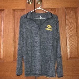 Gray Heathered Iowa Hawkeyes 1/4 zip sz S